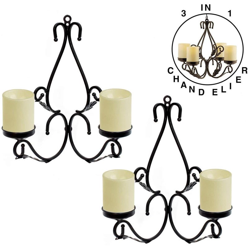 GiveU 3 in 1 Ambient Lighting Chandelier Chain Hang Metal Wall Sconce - Image 2
